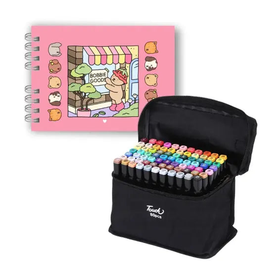 Kit Livro Bobbie Goods Capa Dura + 80 Canetas Touch